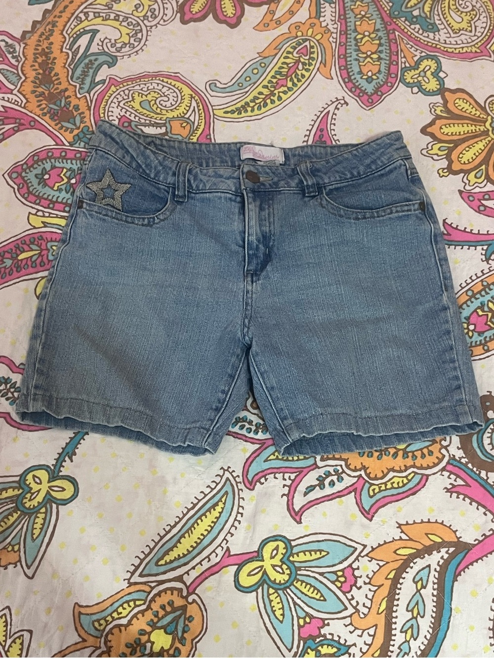 Mossimo Supply Co. Light Blue Denim Shorts with Star Patch